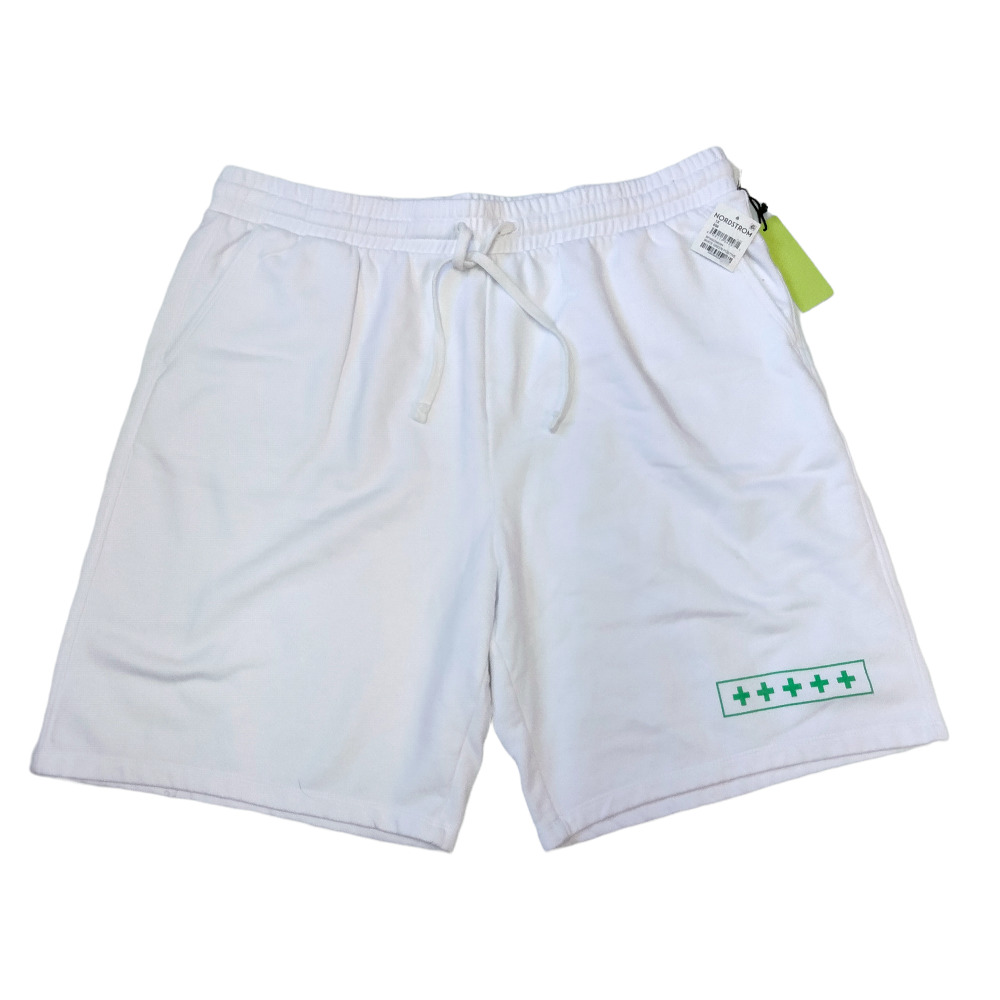 BP WILDFANG Womens Fleece Sport Shorts White w/ Green Plus Sign Size XS NWT